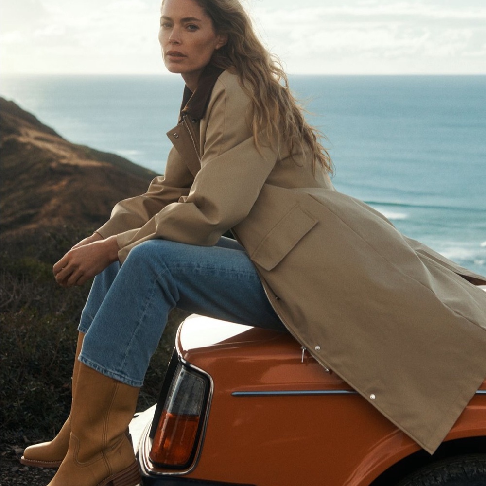 Anthropologie Tan and Brown Trench Coat